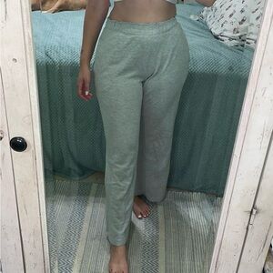 NWT Zara Grey Washed cotton straight leg Pants